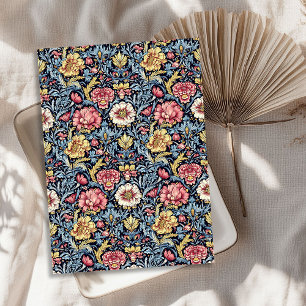 Papier Mousseline Art nouveau Morris magenta jaune pastel bleu chic