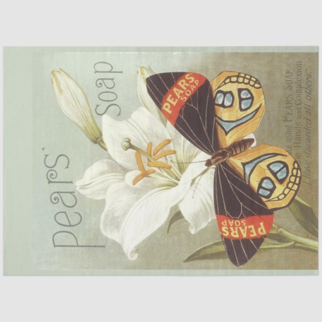 Papier Mousseline Art Nouveau Poster Soap Decoupage Tissu Papier (Recto)