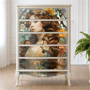 Papier Mousseline Art Nouveau vintage déesse victorienne boho floral