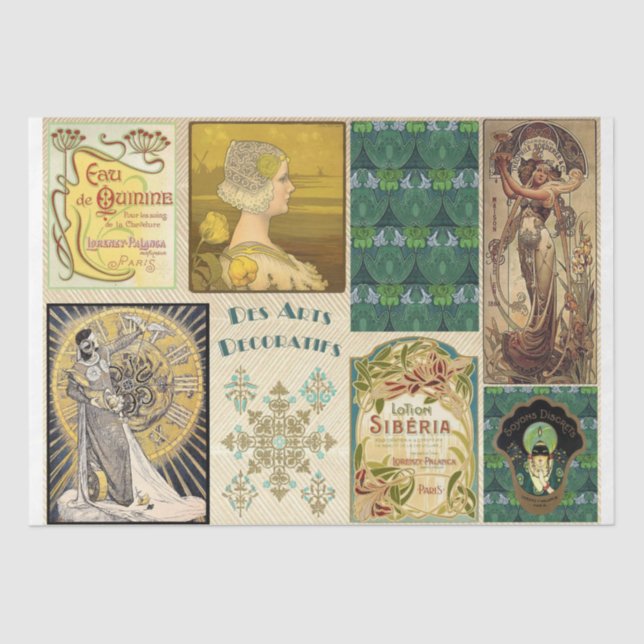 Papier Mousseline Art nouveau women advertisement vintage (Recto)