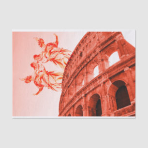Papier Mousseline Art numérique de Colosseum et de statues/de