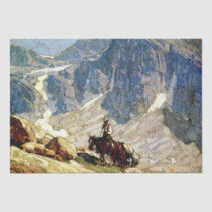 Papier Mousseline Art occidental "Packin" par Edgar Payne