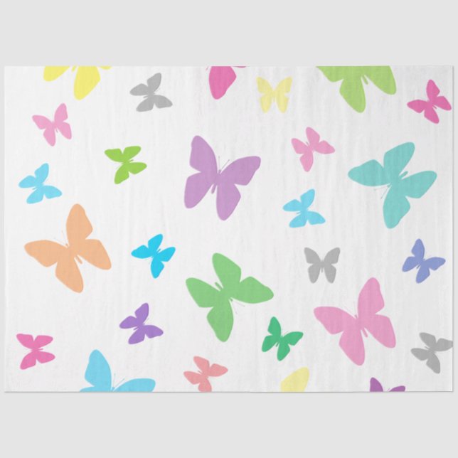 Papier Mousseline Art papillon coloré (Recto)