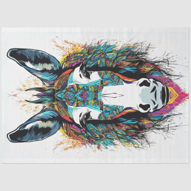 Papier Mousseline Art populaire Couleurs vives Déchets d'âne (Recto)