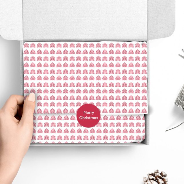 Papier Mousseline Art populaire scandinave rouge Arbre de Noël nordi (Créateur téléchargé)