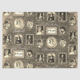 Papier Mousseline Art Renaissance Cadre Antique Sepia Découpage