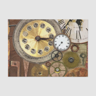Papier Mousseline Art rouillé de Steampunk d'horloges vieil