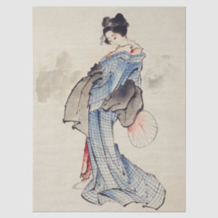 Papier Mousseline Art traditionnel japonais de geisha en kimono