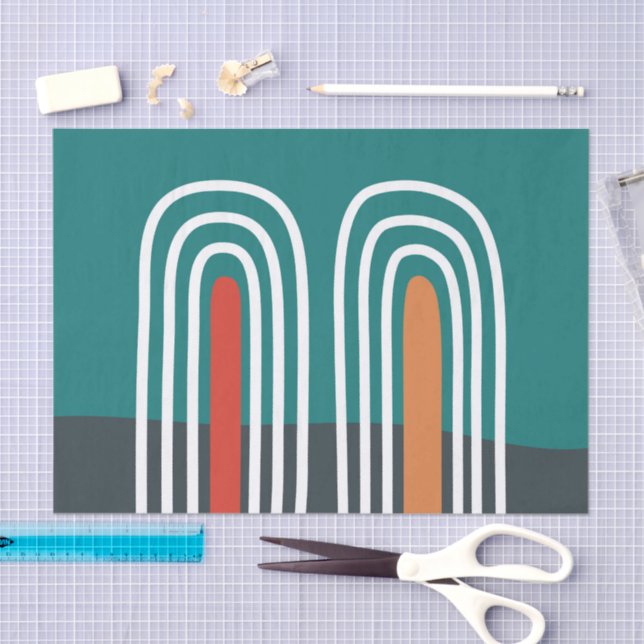 Papier Mousseline Artefacts en arc-en-ciel de Bohême (Artisanat)