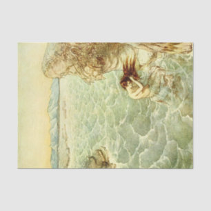 Papier Mousseline Arthur Rackham Illustration Nymphe sur un rocher