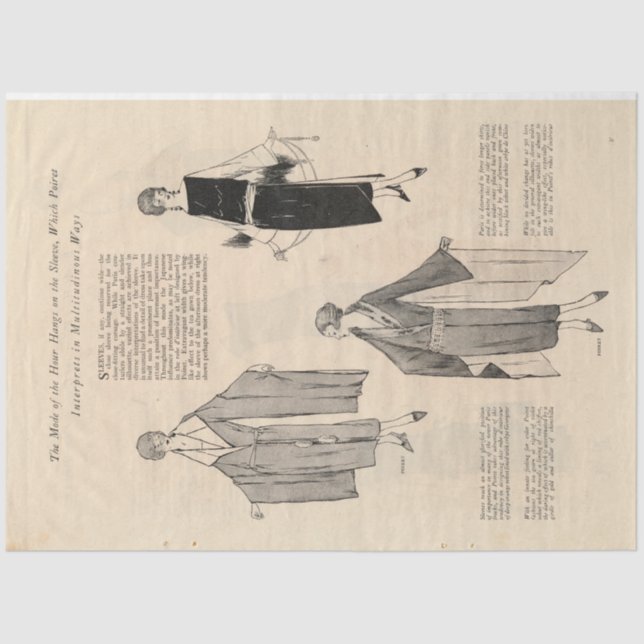 Papier Mousseline Article 1921 NYC Fashion Design (Recto)