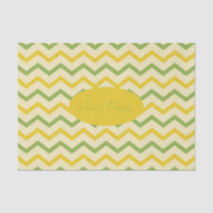 Papier Mousseline Artisanat jaune vert orange fait main ou Merci