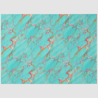 Papier Mousseline Artiste Découpage couleur marbrée Faux Turquoise