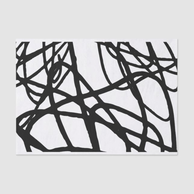 Papier Mousseline Artiste Noir Blanc Grand Scribble Motif Texture (Recto)