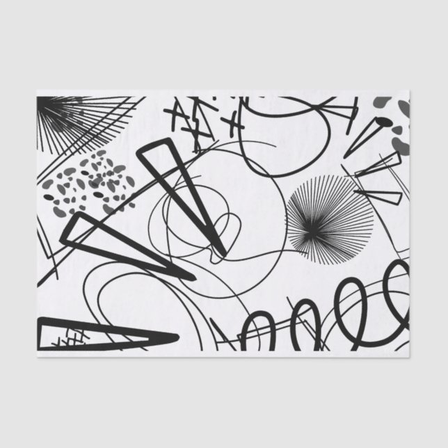 Papier Mousseline Artiste Noir Blanc Grand Triangle Texture circulai (Recto)