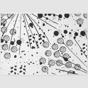 Papier Mousseline Artiste Noir Blanc Grande texture Abstraite spiral