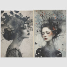 Artistes Mélange Média Noir Blanc Ivoire Grands Vi