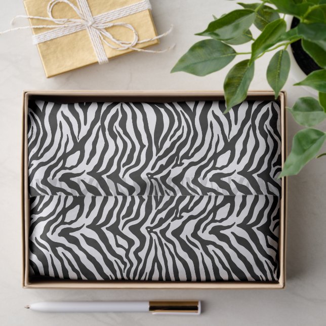 Papier Mousseline Artsy Black White Funky Zebra Imprimer Motif (Cadeau)