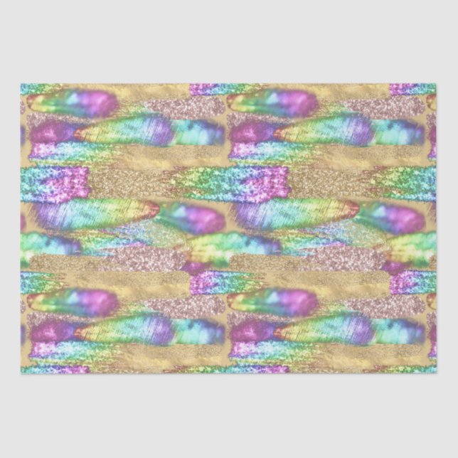 Papier Mousseline Artsy Brush Strokes Unicorn Rainbow Faux Parties s (Recto)