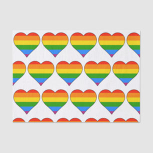 Papier Mousseline Artsy Rainbow Heart Gay pride en blanc