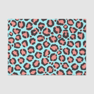 Papier Mousseline Artsy Trendy Coral Mint Turquoise Leopard Poster d