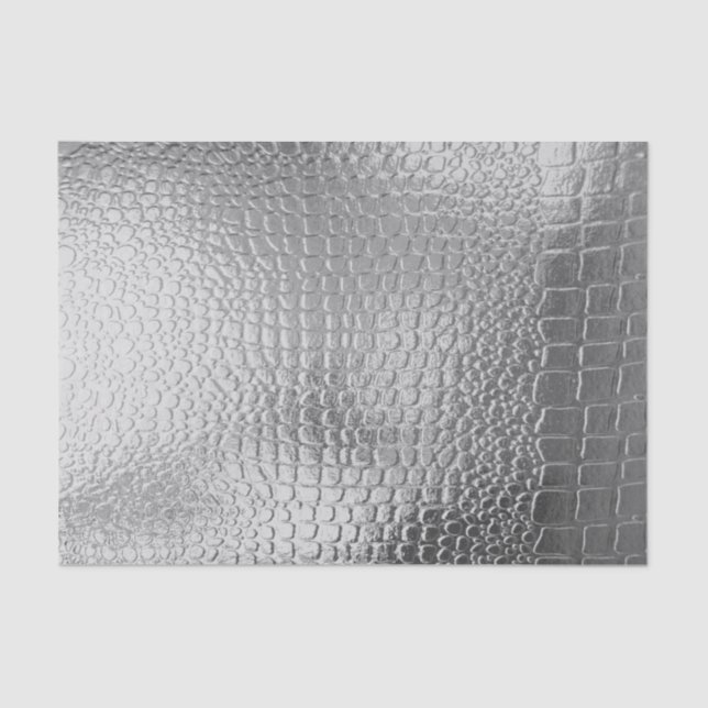Papier Mousseline Aspect métallique argent Snakeskin Metallic (Recto)