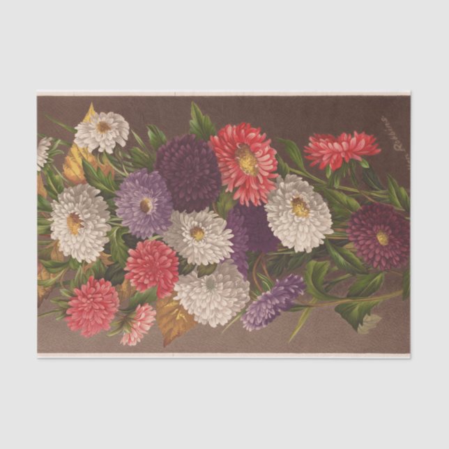 Papier Mousseline Asters de fleurs par Ellen Robbins (Recto)