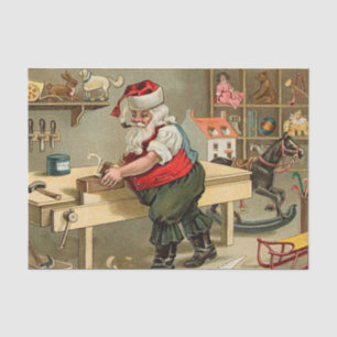 Papier Mousseline Atelier de Noël du Père Noël vintage