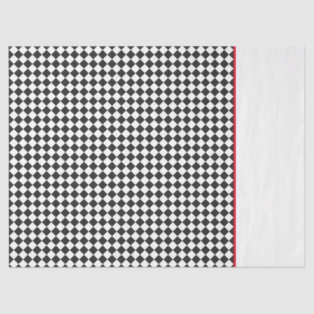 Papier Mousseline Athletic Checker Motif Sports Team Couleurs Rouge (Recto)