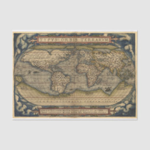 Papier Mousseline Atlas vintage d'antiquité de carte du monde
