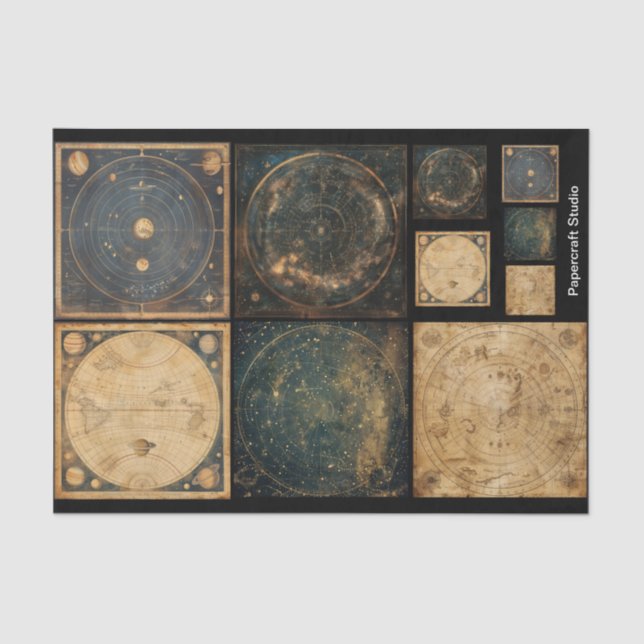 Papier Mousseline Atlases célestes d'Art découpage (Recto)