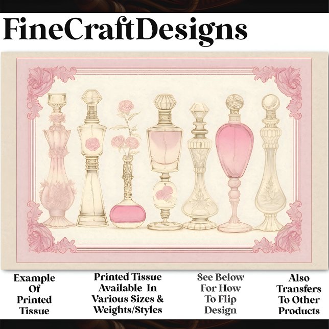 Papier Mousseline Atomisseurs de parfums floraux antiques AE7 Découp (Créateur téléchargé)