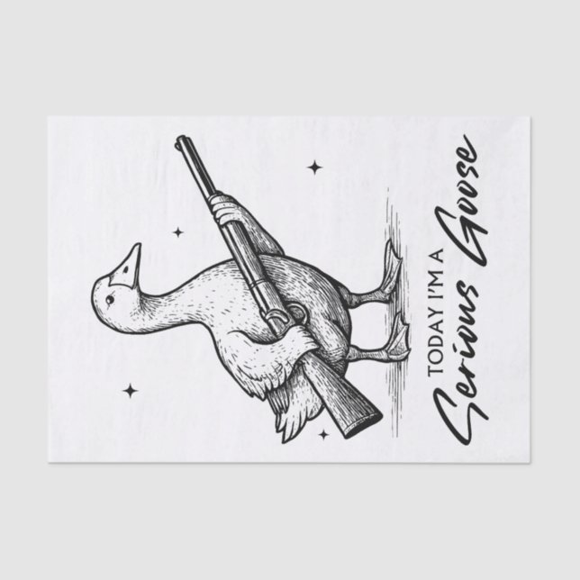 Papier Mousseline Aujourd'hui, je suis une grande oie amoureuse avec (Recto)