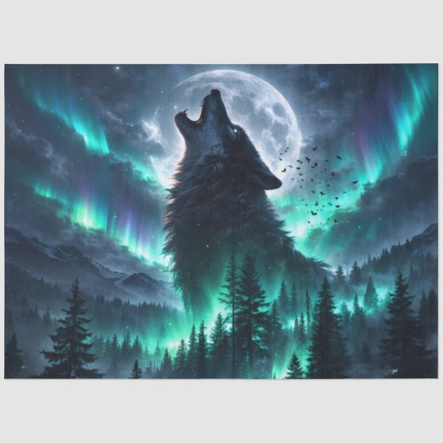 Papier Mousseline Aurora Loup (Recto)