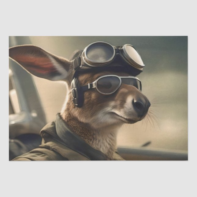 Papier Mousseline Aussie Kangaroo King Of The Airways, (Recto)