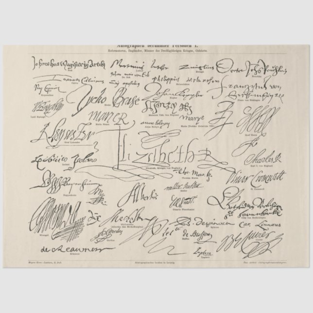 Papier Mousseline Autographes de gens célèbres Script manuscrit (Recto)