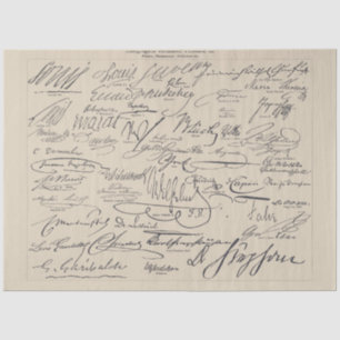 Papier Mousseline Autographes de personnages célèbres II Script