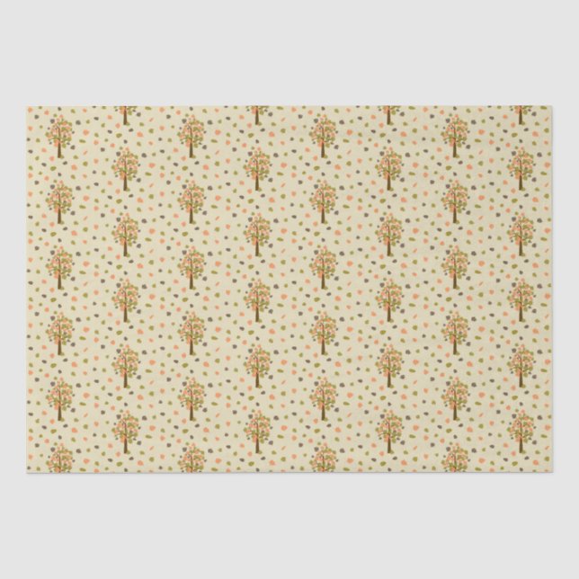 Papier Mousseline Automne arbres (Recto)