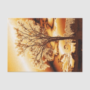 Papier Mousseline Automne automne Récolte Arbre de vie en Brown or