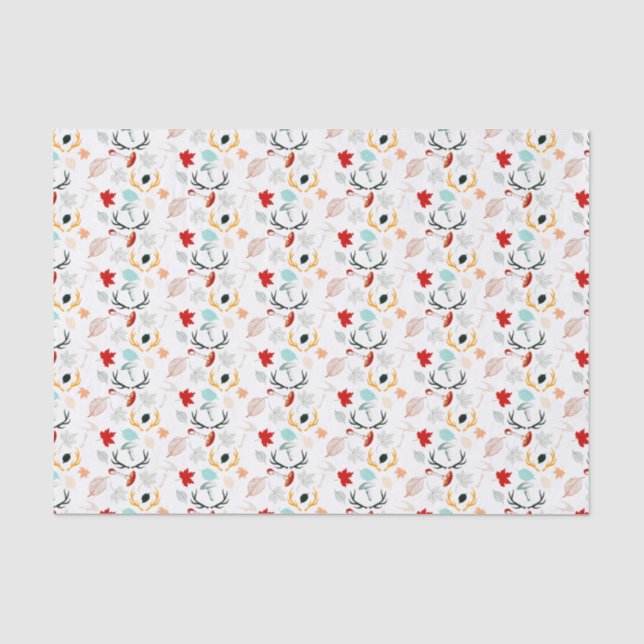Papier Mousseline Automne Boho Feuilles Automne Forêt (Recto)