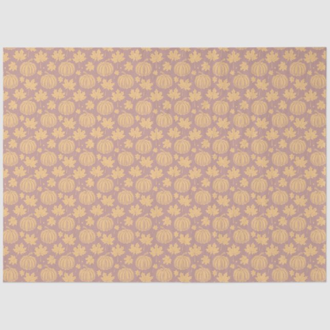 Papier Mousseline Automne citrouille et Feuille (Recto)