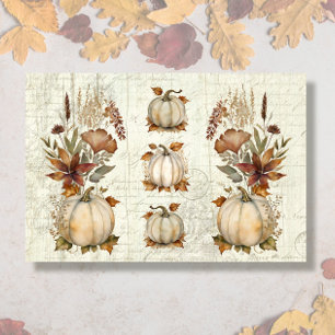 Papier Mousseline Automne Citrouille Feuilles Florales Découpage boi