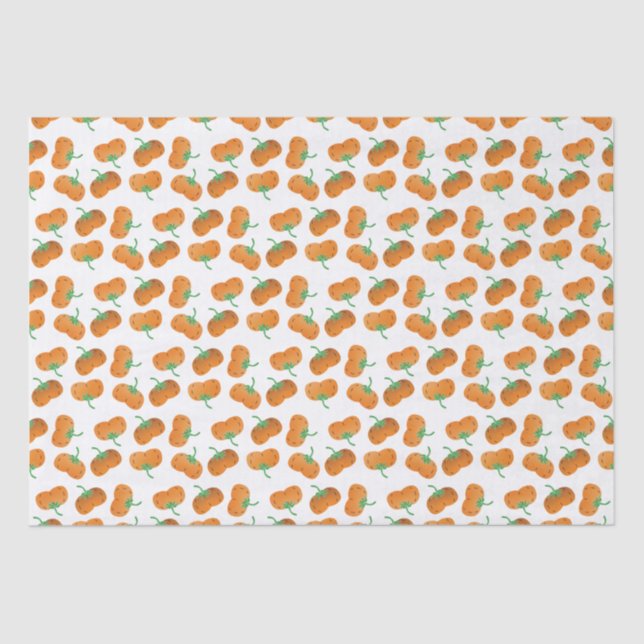 Papier Mousseline Automne Citrouille Motif Automne Harvest Orange (Recto)