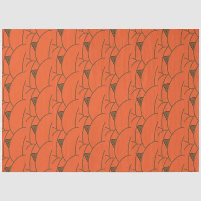 Papier Mousseline Automne Citrouille orange (Recto)