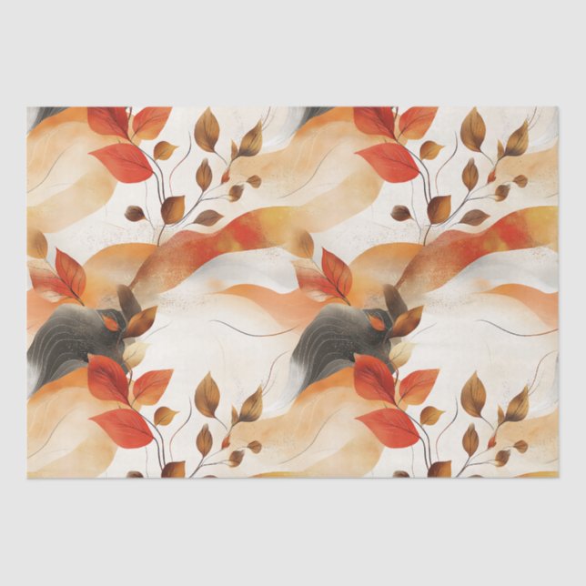 Papier Mousseline Automne Elegance Motif sans faille (Recto)