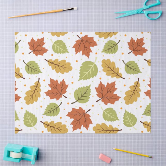 Papier Mousseline Automne Feuilles Motif (Artisanat)