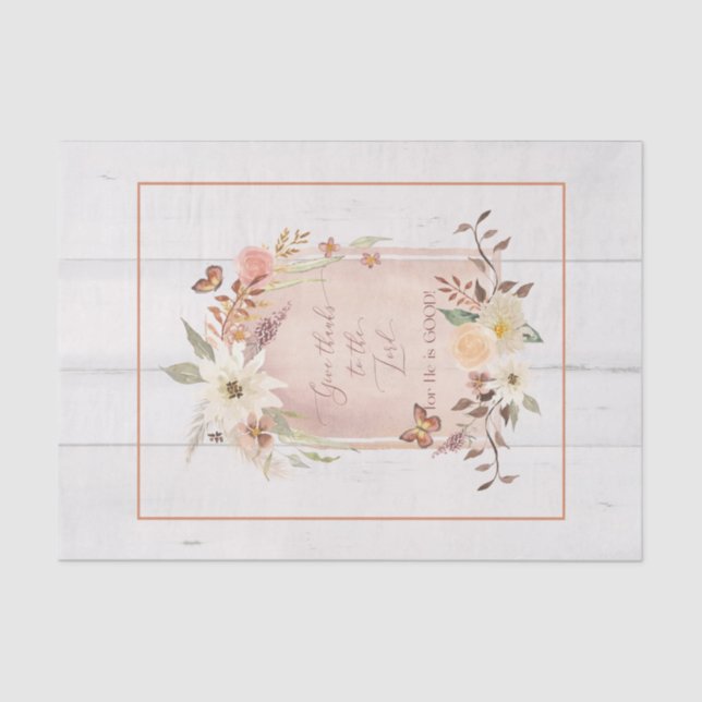 Papier Mousseline Automne Floral de l'automne Remerciez Lord Decoupa (Recto)