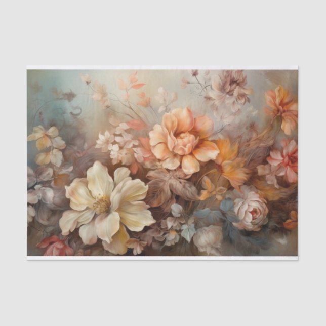 Papier Mousseline Automne Floral Thanksgiving Halloween Découpage (Recto)