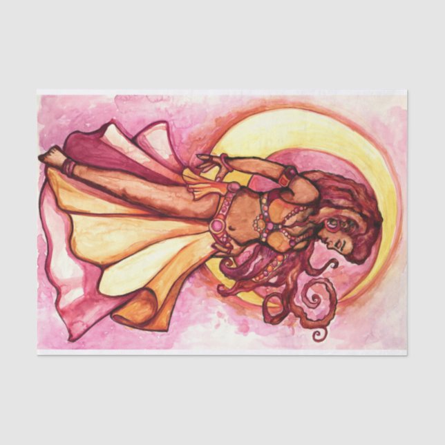 Papier Mousseline Automne Lune déesse Danseuse du ventre (Recto)