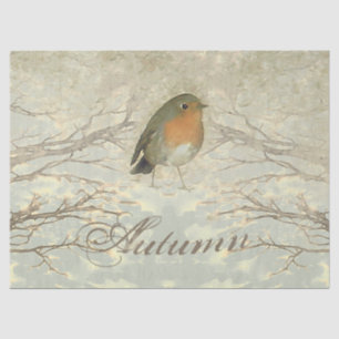 Papier Mousseline AUTOMNE ROBIN Branches automnales